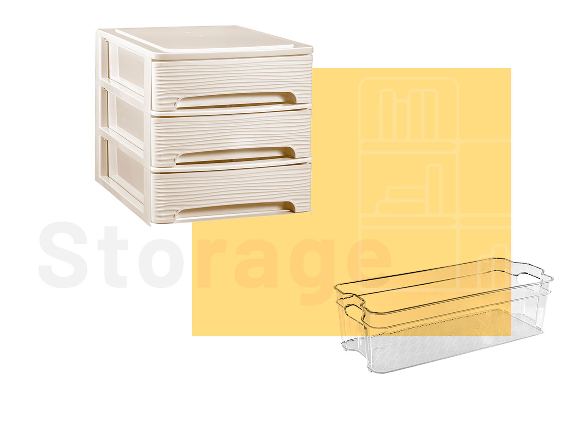 Natural 1 unidad Caja de clasificación de plástico con asa y ruedas Mod. 5 Great Plastic 