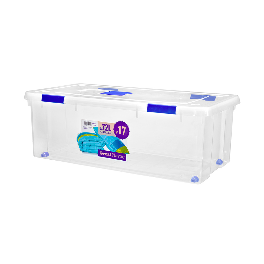 Caja de almacenamiento de plástico con ruedas 72L - Great Plastic - ref. 2443
